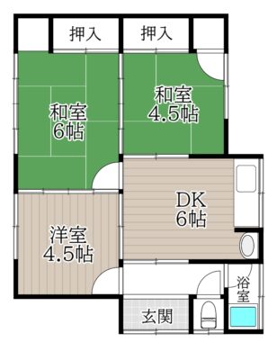 天理市柳本町：中古戸建（平屋） 間取り図