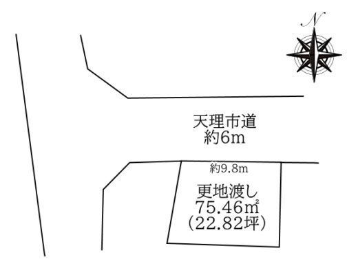 天理市西井戸堂町：建築条件なし土地（弊社媒介物件） 間取り図