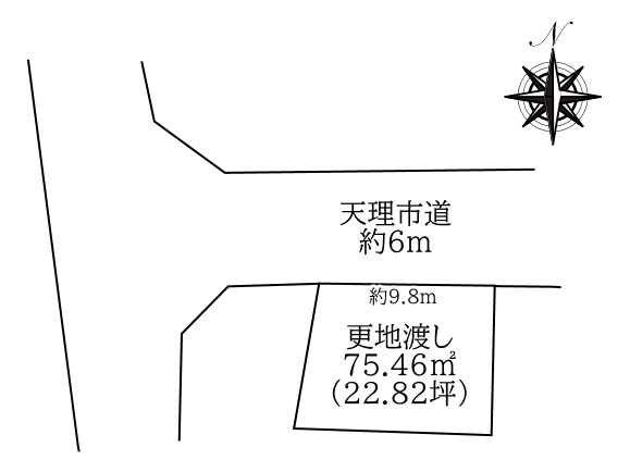 天理市西井戸堂町：建築条件なし土地（弊社媒介物件）