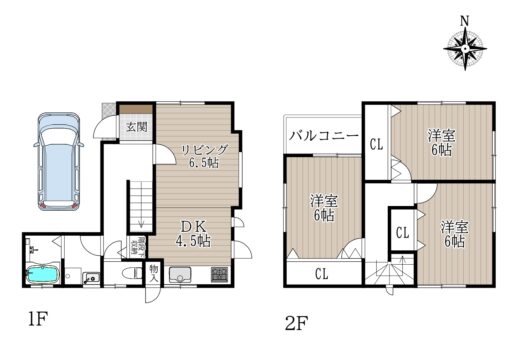 天理市富堂町：中古戸建 間取り図