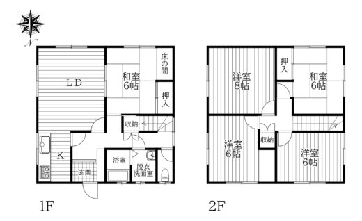 天理市柳本町：中古戸建(弊社専任媒介物件） 間取り図