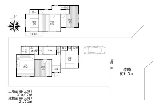 天理市櫟本町：中古戸建(弊社専任媒介物件） 間取り図